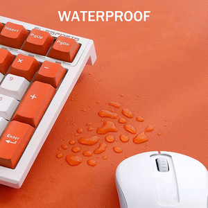Farbenfrohe Doppelseitige Leder-Gaming-Schreibtischunterlage Computer-Laptop-Mausmatte Wasserdichte Reise-Mausunterlage aus PU-Leder - Product Image 3