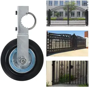 Roda resistente para portão, cerca de portão de metal para fazenda do jardim ao ar livre, adequada para suporte da porta e impedir a porta de ser arrastada