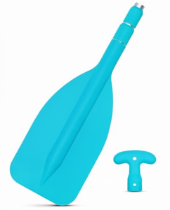 Pagaie de kayak <span class=keywords><strong>gonflable</strong></span> télescopique pliable Ican en aluminium, réglable de 53 à 106,5 cm, lame de 36 cm x 16 cm - Product Image 1