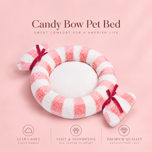 Wholesale Custom Luxury Candy Lollipop Striped Dog Bed Round Cat <b>Puppy</b> Pet Nest Sherpa Fleece Sleeping <b>Mat</b> OEM & ODM - Product Image 1