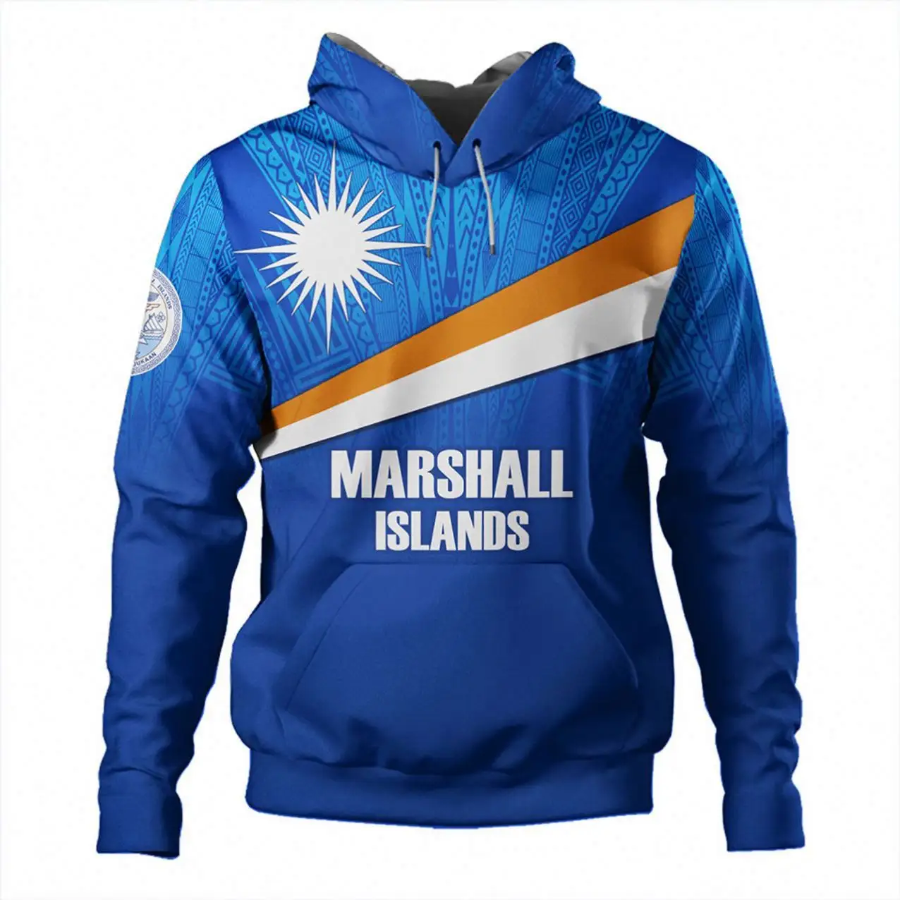 Marshall adaları bayrağı tasarımlar boy Hoodies erkek moda uzun kollu kapüşonlu Sweatshirt özel kazak üstleri sonbahar 2024