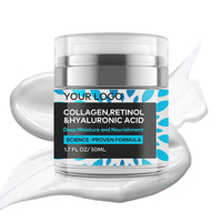 Crema Hidratante Antiedad con Ácido Hialurónico, Aclara, Reduce Líneas Finas, Levanta los Contornos, Reafirma la Piel Flácida, Nocturna para Piel Madura, 50g