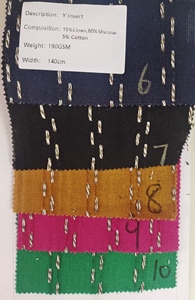 Nuevo diseño de alta calidad 15% Lino 5% algodón 80% adhesivo verticalmente entretejido transpirable tejido mezclado - Product Image 3