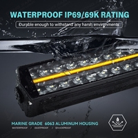 Barra de Luces LED Ámbar de Doble Fila de 42 Pulgadas y 240W, Luces de Techo de Alta Intensidad para Ford F-150, Toyota Tundra, Jeep Wrangler, Bronco Todoterreno