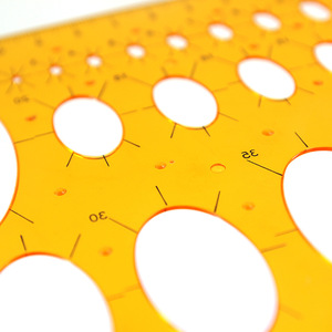 Gabarit de dessin elliptique KW-101 <span class=keywords><strong>jaune</strong></span>, conception à colle K, plaque d'angle creuse, outils de dessin technique pour ingénieurs - Product Image 5