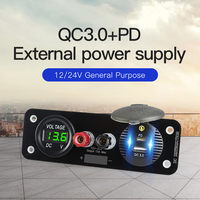 Panneau d'alimentation pour véhicule DC 12/24V, voltmètre numérique, prise de charge rapide USB Type-C, connecteur de borne, panneau de distribution d'alimentation