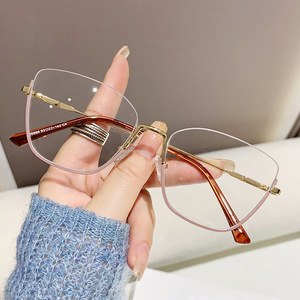 Gafas graduadas para mujer Monturas ópticas y lentes Filtro de luz azul Marrón <span class=keywords><strong>Oro</strong></span> Computadora de metal - Product Image 3