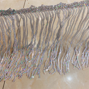 Accessori di abbigliamento di vendita caldi frange di nappa con paillettes frange a catena frange per abito da ballo latino <span class=keywords><strong>macrane</strong></span> nappa frange donne - Product Image 6