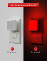 LOHAS 0.3W RED Dusk Dawn Sensor LED Nightlights Mini Led Night Light Lamp Red Color Wall Plug Night Light for Kids Bedroom