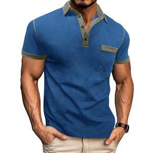 Nuova maglietta europea e americana con colletto a maniche corte da uomo, <span class=keywords><strong>Polo</strong></span> da uomo per il commercio estero e transfrontaliero - Product Image 4