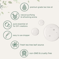 8 étages Oz. Diffuseurs d'huile essentielle d'arbre à thé naturelle pour les soins de la peau du visage et l'aromathérapie, soins capillaires