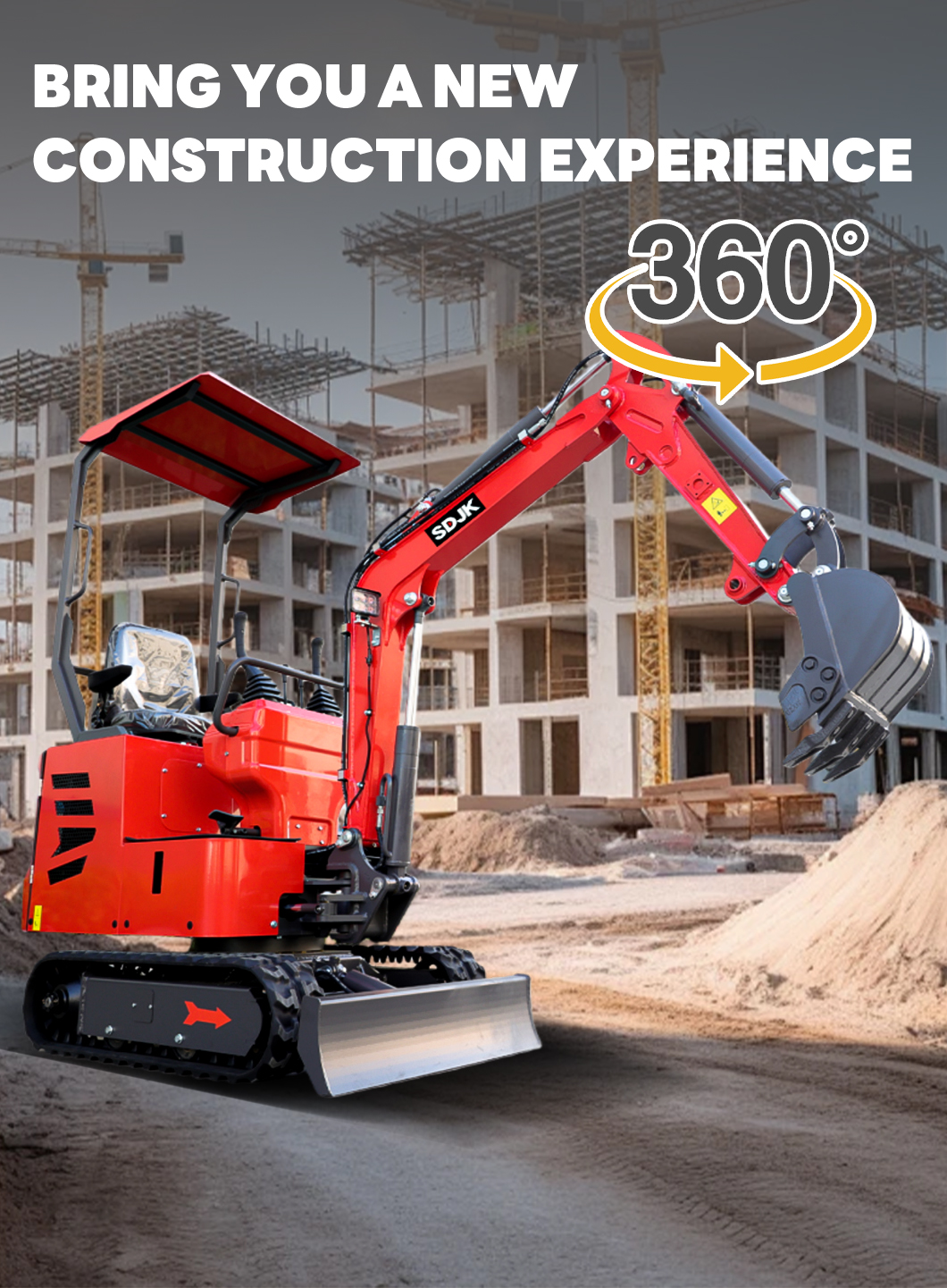 SDJK 工事用 1トンミニ油圧クローラー excavator - クボタエンジン搭載
