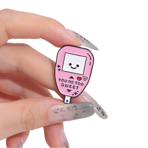 Pin esmaltado tallado Sming Pins 'You Are Too Sweet' de personaje de enfermera de TV y cine para accesorios de mochila, bolso, joyería, regalo, níquel negro - Product Image 1