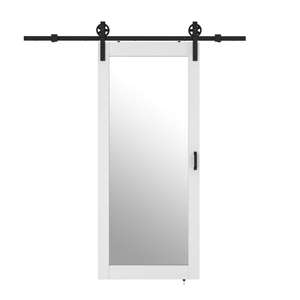 Zwarte Boerderij Spiegel Schuur Stijl Rechthoek Massief Houten Frame Muur Spiegel Rustieke Decoratieve Spiegel Voor Badkamer, Entree - Product Image 5