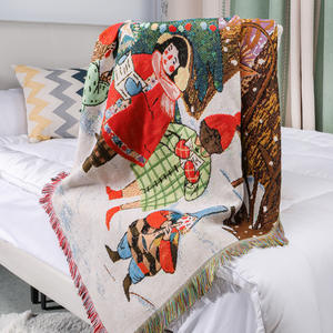 Couverture épaisse en coton jacquard moderne et simple, motif 'Internet Celebrant Thread', style 'Carol', pour canapé de Noël, anti-griffes de chat - Product Image 3