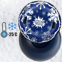 Traîneau gonflable pour la neige, sport d'hiver en plein air, tube à neige, jouets amusants pour l'hiver, motif de flocons de neige, luge à neige avec deux poignées