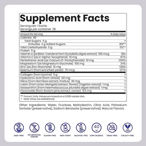 Oligopéptido de colágeno marino natural OEM/ODM ácido hialurónico certificado GMP bebida líquida oral belleza para blanqueamiento de la piel de adultos - Product Image 2