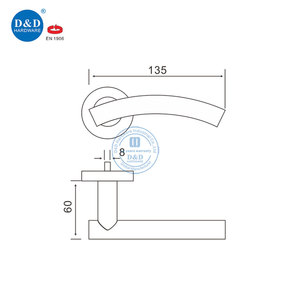 Cerradura de mortaja de puerta tipo tubo hueco de acero inoxidable EN1906 nuevo tipo manija de puerta de acero inoxidable - Product Image 6