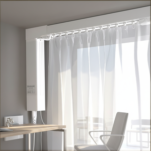 Riel de Cortina Motorizado de Aluminio <span class=keywords><strong>Tuya</strong></span> Zigbee, Sistema de Apertura Automático Moderno con Control Remoto Electrónico Inteligente para Balcón, Compatible con Alexa - Product Image 2