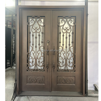 Porte d'entrée à double panneaux de style battant, norme européenne, tôle d'acier laminée à froid, fabricant de portes de sécurité, porte de sécurité en acier