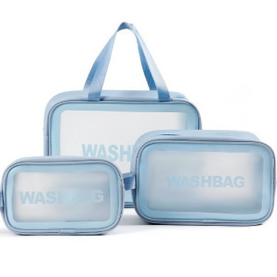 Trousse à maquillage-bleu avec logo