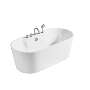 K-8032 Rokbath Single bathtub Modern Indoor Alone Acrylic Bathtub with faucet Freestanding Bathtubs