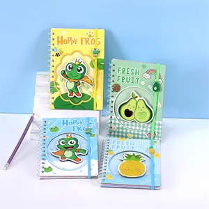 High Quality Wholesale Cheap cool stationeries free samples Kawaii avocado printed B6 spial diary notebooks for kids girls