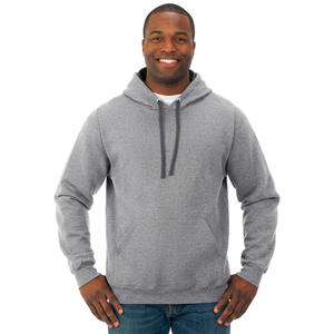 Sudadera con capucha y media cremallera 100% algodón negro para hombre, con bloques de color, bordado, teñido liso, estampado personalizado, de terciopelo, oversize, 380g - Product Image 1