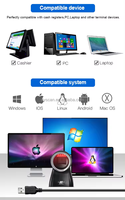 Escáner de código QR montado en escritorio omnidireccional, escáner de código de barras de mesa automático 2D con fuente de luz CMOS, supermercados compatibles