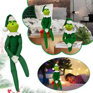 Hot Koop Kerst Poppen Speelgoed Groene Monster Elf Ornamenten Hanger Kerst Speelgoed