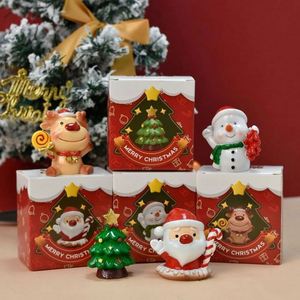 Creative Ancient Master Synthetic Resin Holiday Christmas <b>Small</b> Gifts Mini Cute Animals Tree Desktop <b>Ornaments</b> Santa 7116C Made - Product Image 3