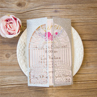 Offre Spéciale d'invitation de mariage de luxe personnalisé diamant brillant or oignon vide papier invitation de mariage