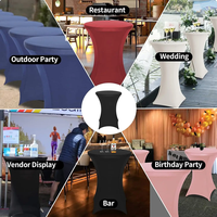 Nappe ronde extensible Cocktail Spandex nappe Bar hôtel fête de mariage couverture de Table blanche