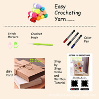 Kits de Matériel DIY pour Cartes de Vœux au Crochet avec Lumières Électriques - Style Rose, Cartes de Fêtes Multi-Occasions pour Ventes Transfrontalières