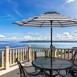 2,7 m de alta calidad gran patio parasol inclinable restaurante acero medio poste impermeable jardín sombrilla Patio al aire libre sombrillas