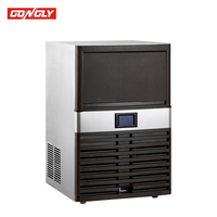 Piccola Macchina per Ghiaccio Commerciale Domestica da 42KG/24H in Acciaio Inox con Raffreddamento ad Aria, Motore e Pompa per Casa/Ufficio/Bar
