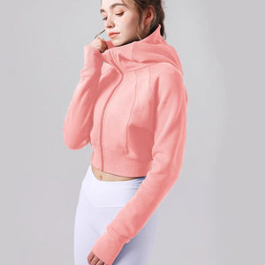 Chaqueta Corta con Capucha y Cremallera para Mujer, Azul Marino, Transpirable, Tejida, Deportiva, para Correr al Aire Libre, Corte Casual - Product Image 3