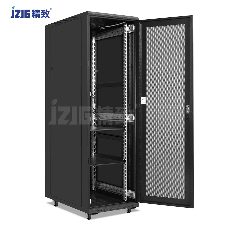 42U máy chủ Rack trung tâm dữ liệu Thiết bị truyền thông tủ với bốn người hâm mộ, PDU và kệ