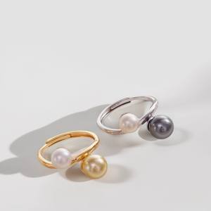 10716DIY Accessoires en perles, plateau vide pour bague en argent S925, plateau à bijoux en argent avec perles rondes de 7-9 mm - Product Image 2