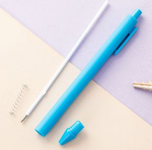 Stylo bille personnalisé, couleur unie, pour étudiant, avec logo imprimé, en plastique, design créatif, couleur macaron, petit et frais - Product Image 5