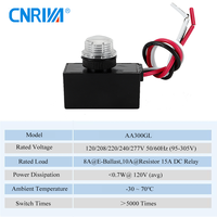 Interruptor Fotoeléctrico Inductivo para Exteriores CNRIYA AA-300GL, 95-305V 10A, LED Disponible, IP66, Material de PC, Encendido/Apagado Automático, Zhejiang