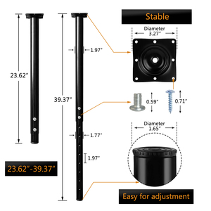Nhiệm Vụ Nặng Nề Có Thể Điều Chỉnh Chiều Cao 60-100Cm Thép Ống Tròn Bàn Chân Dễ Dàng Cài Đặt Bàn Chân Nhà Bàn Ăn Chân - Product Image 2