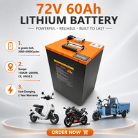 Batterie de scooter rechargeable au lithium professionnelle 72v 60Ah 40Ah 80Ah Batterie Li-ion Batterie Lifepo4 Batterie EV pour moto électrique