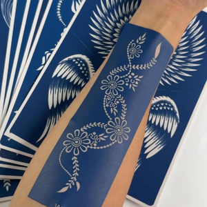 Matériel de pochoir pour <span class=keywords><strong>tatouage</strong></span> temporaire au henné, sérigraphie, aérographe, autocollant imperméable pour motifs corporels personnalisés pour festivals - Product Image 1