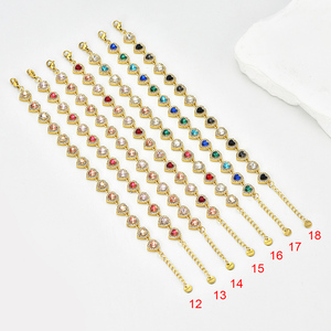 Europe America Popular Trendy 18K Gold Plated Stainless Steel CZ Zircon Multi Color Tennis <b>Bracelet</b> Unisex Party Wedding Fashion - Product Image 3