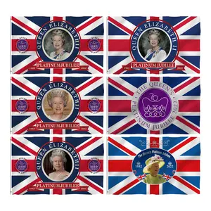 Jubilee Customized Size Queen Elizabeth II Platinum Jubilee 2022 Great Britain Flags British Flag 90*150cm Polyester