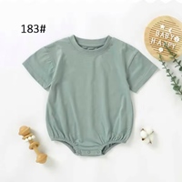 Prêt à expédier 100% coton bio été nouveau-né infantile enfant en bas âge sexe neutre solide coton à manches courtes bébé body barboteuse