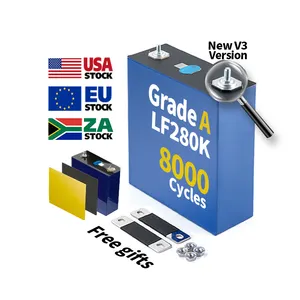 AU EUA CA UE Ucrânia Melhor bateria de célula EV 280K lifepo4 3.2V 6000 ciclo RV UPS Armazenamento de energia solar baterias de iões de lítio akku