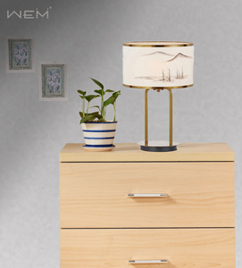 <span class=keywords><strong>China</strong></span> Factory Supplier Hand bemalte Lampen schirm Nachttisch Kupfer Schlafzimmer Tisch lampe - Product Image 6