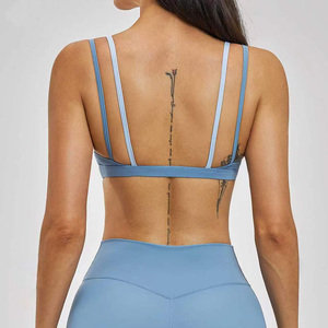 Reggiseno Sportivo Personalizzato Effetto Nudo, Antiscivolo, ad Alto Supporto, Traspirante, con Spalline Sottili, Colore a Contrasto, Schiena Stratificata, per Yoga e Palestra - Product Image 5